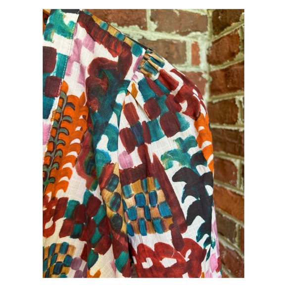 NWOT Anthropologie Versatile Abstract Top in Teal Combo  Size 4 - Picture 12 of 14